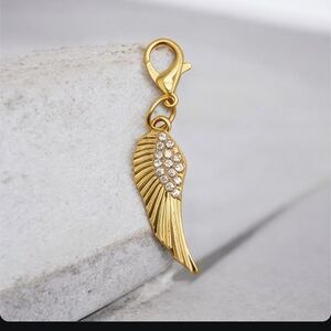 Gold Wing Charm with Crystals DROPS MARCH